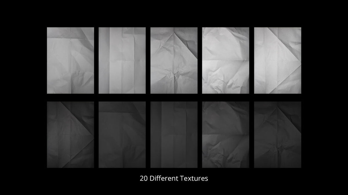 Aperçu 3 sur 6 de Folded & Crumpled Paper Textures, ressource Mockups par HYTRAPE