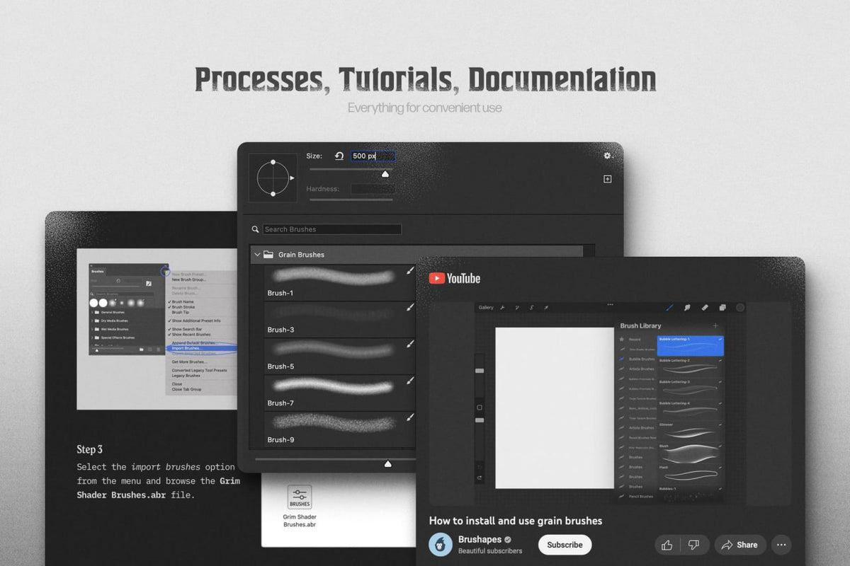 Aperçu 4 sur 8 de Grim Shader Essentiel Brush, ressource Mockups par Pixelbuddha