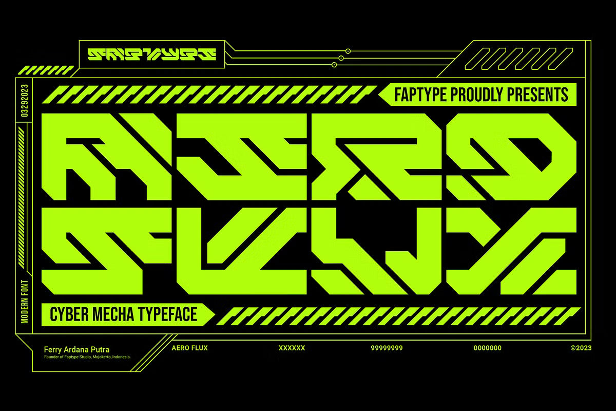 Aperçu principal de Aero Flux, ressource Fonts par HYTRAPE