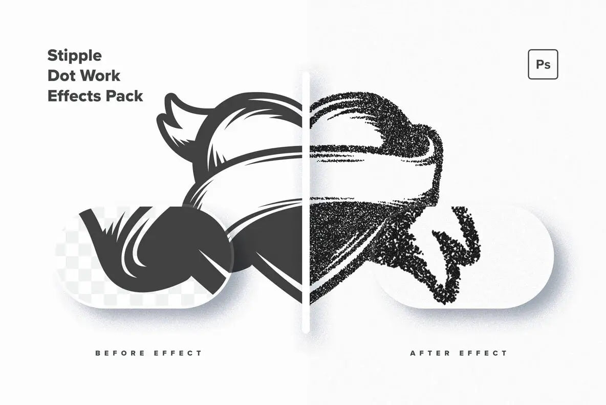Aperçu 3 sur 7 de Stipple Dot Work Effects, ressource Mockups par HYTRAPE