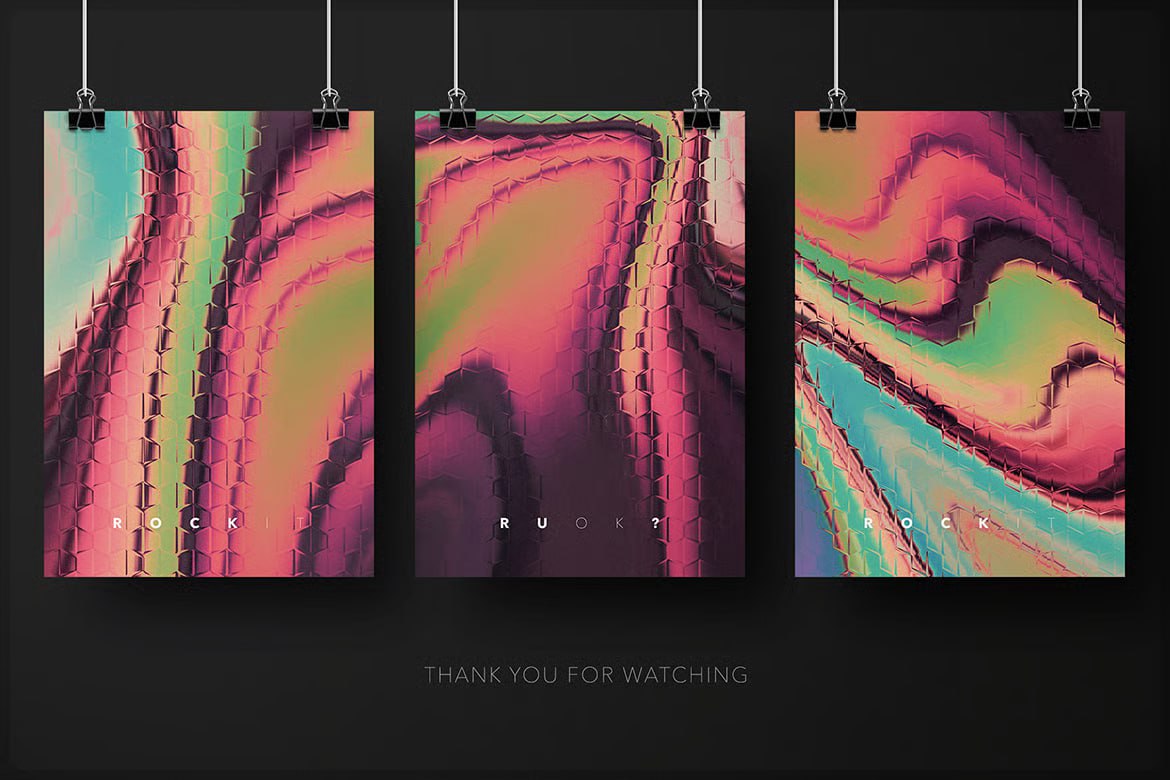 Aperçu 6 sur 7 de 45 Acid Gradient Textures, ressource Mockups par HYTRAPE