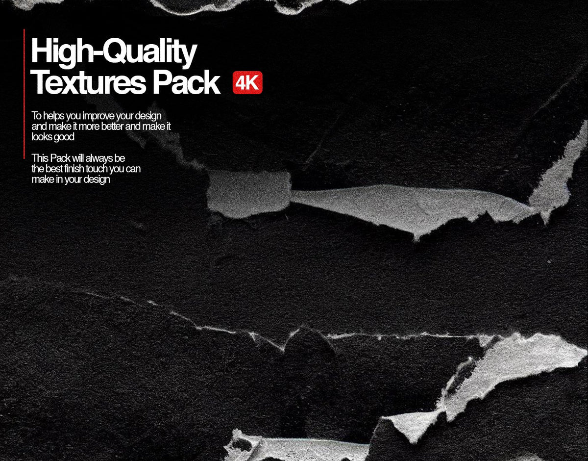 Aperçu 2 sur 4 de Black Torn Paper Textures Free Pack, ressource Mockups par HYTRAPE