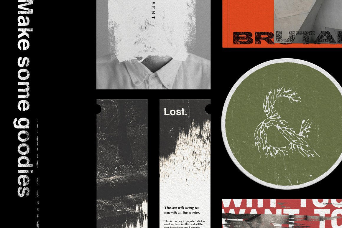 Aperçu 3 sur 3 de Printed Textures & Tools, ressource Mockups par Bracken