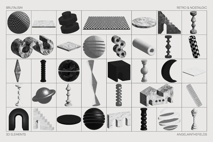Aperçu 4 sur 6 de DARK BRUTALISM 3D, ressource Mockups par HYTRAPE