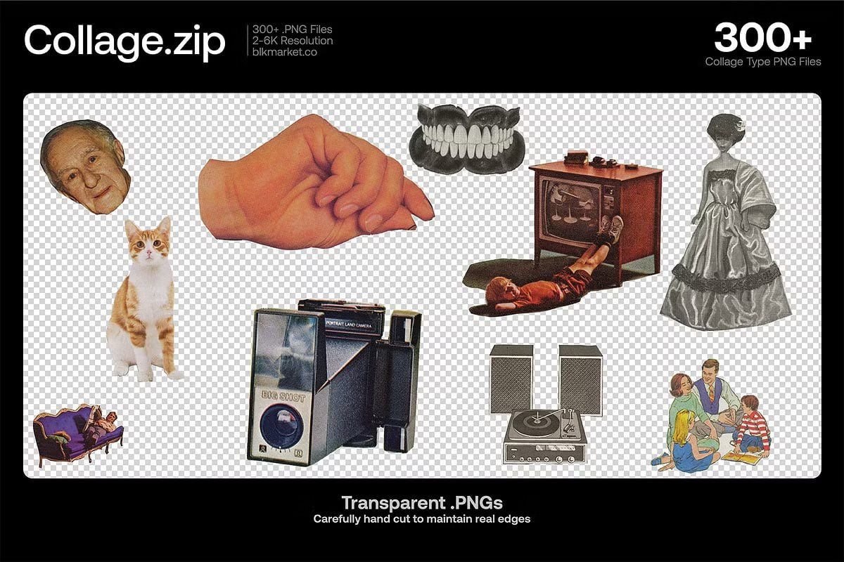 Aperçu 7 sur 7 de 300+ Collage Cut, ressource Mockups par HYTRAPE