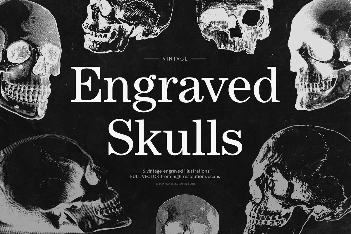 Aperçu 4 sur 4 de Engraved Skulls, ressource Mockups par HYTRAPE
