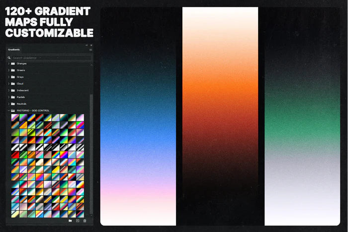 Aperçu 2 sur 9 de +120 Photoshop Gradient Maps, ressource Mockups par God Control