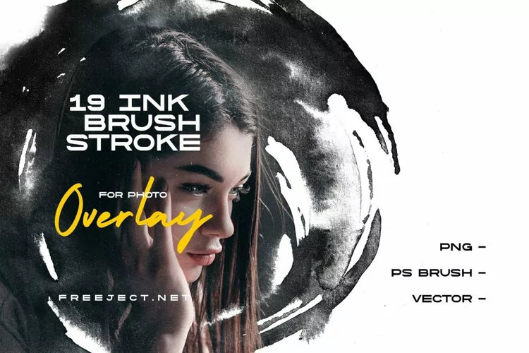 Aperçu principal de Ink Brush Stroke for Photo Overlay, ressource Mockups par HYTRAPE