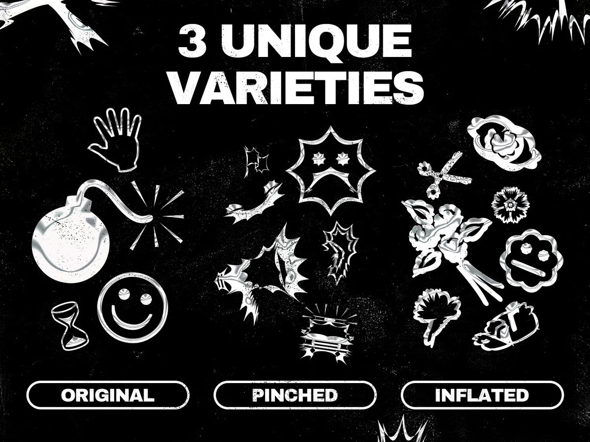 Aperçu 2 sur 4 de +900 Wingding Shapes Pack, ressource créative numérique par HYTRAPE