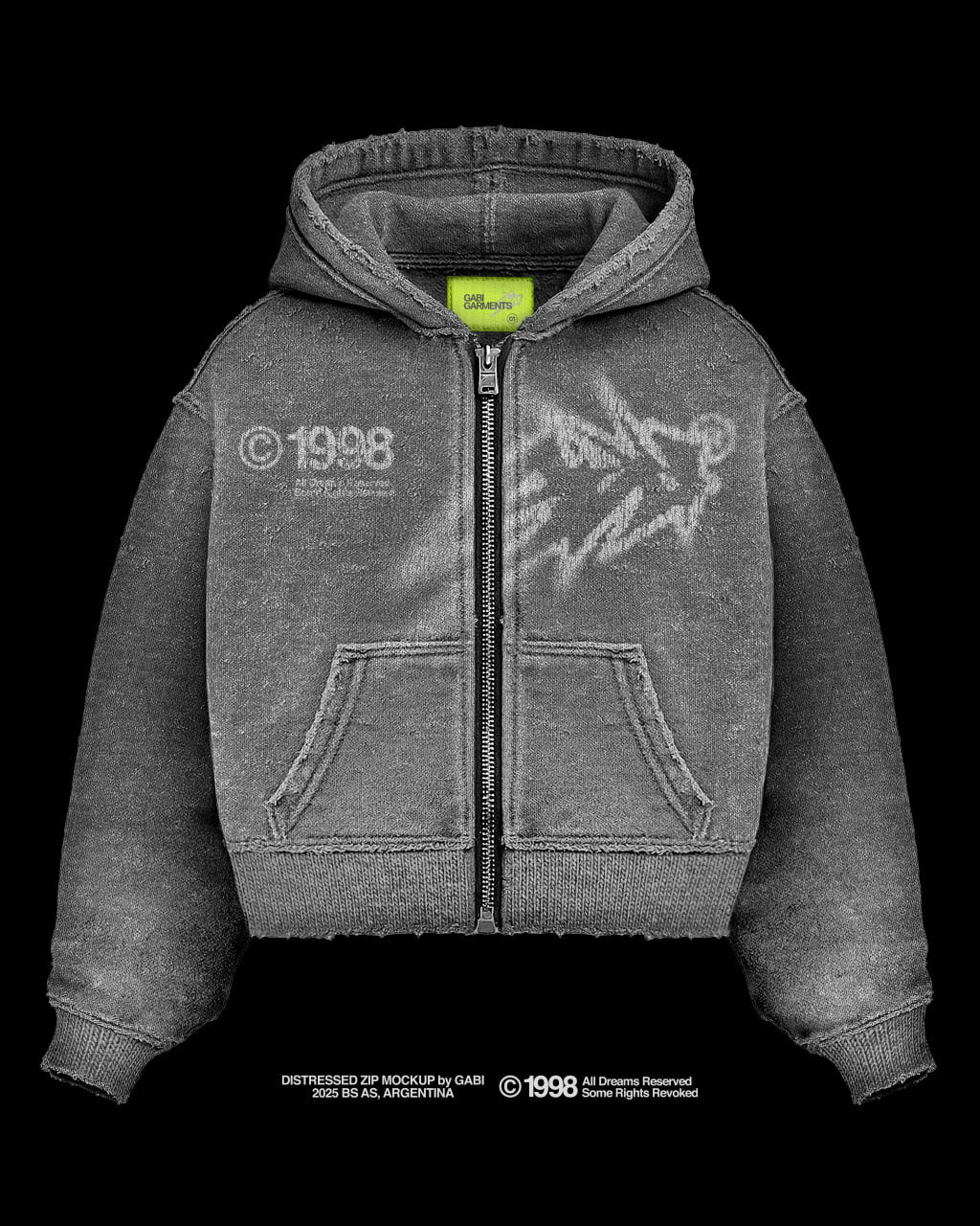 Aperçu principal de Destressed Zip Mockup, ressource Mockups par GABI