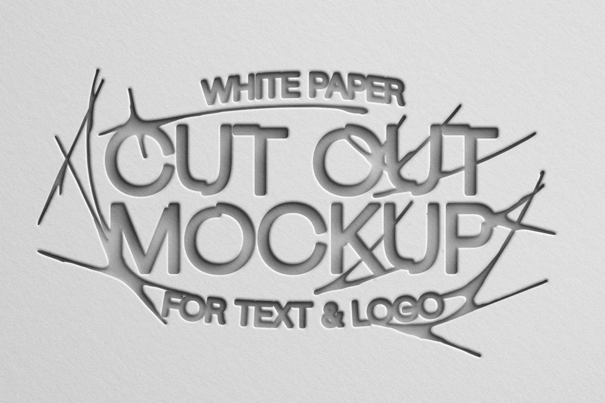 Aperçu principal de White Paper Cut Out Mockup, ressource Mockups par Pixelbuddha