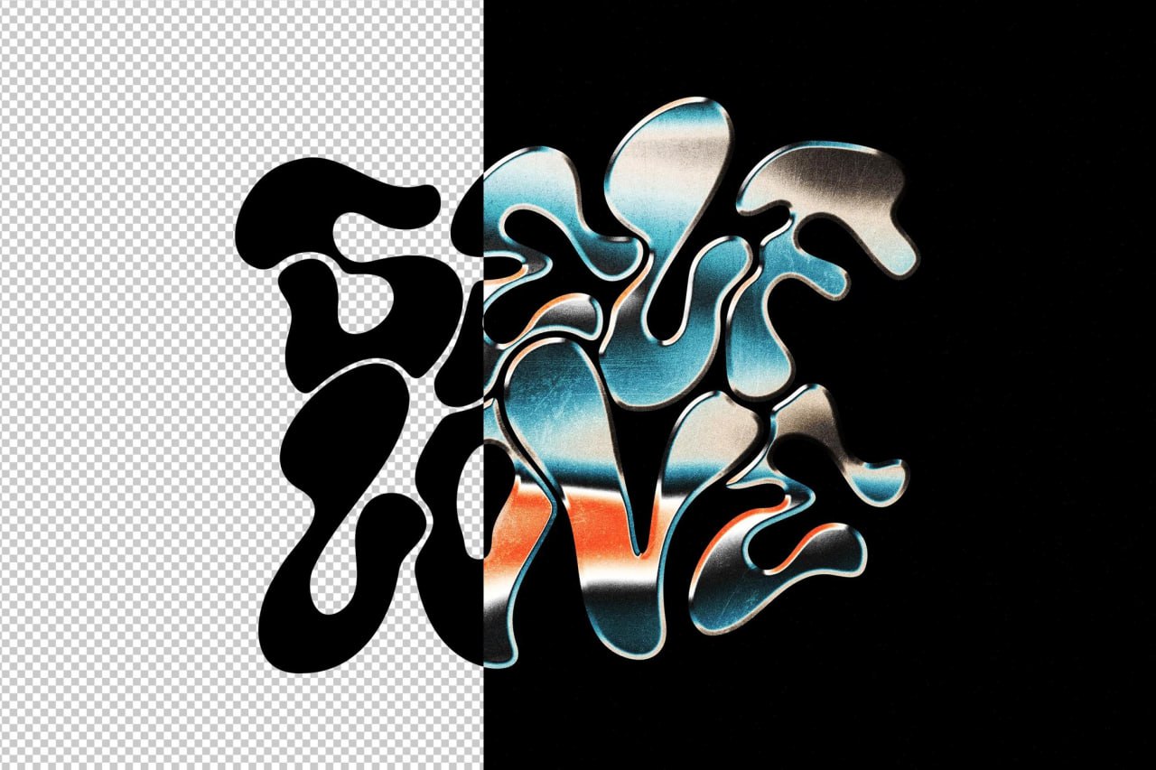 Retro Chrome Logo Effect