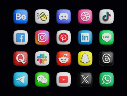 Social Media 3D Icon Pack