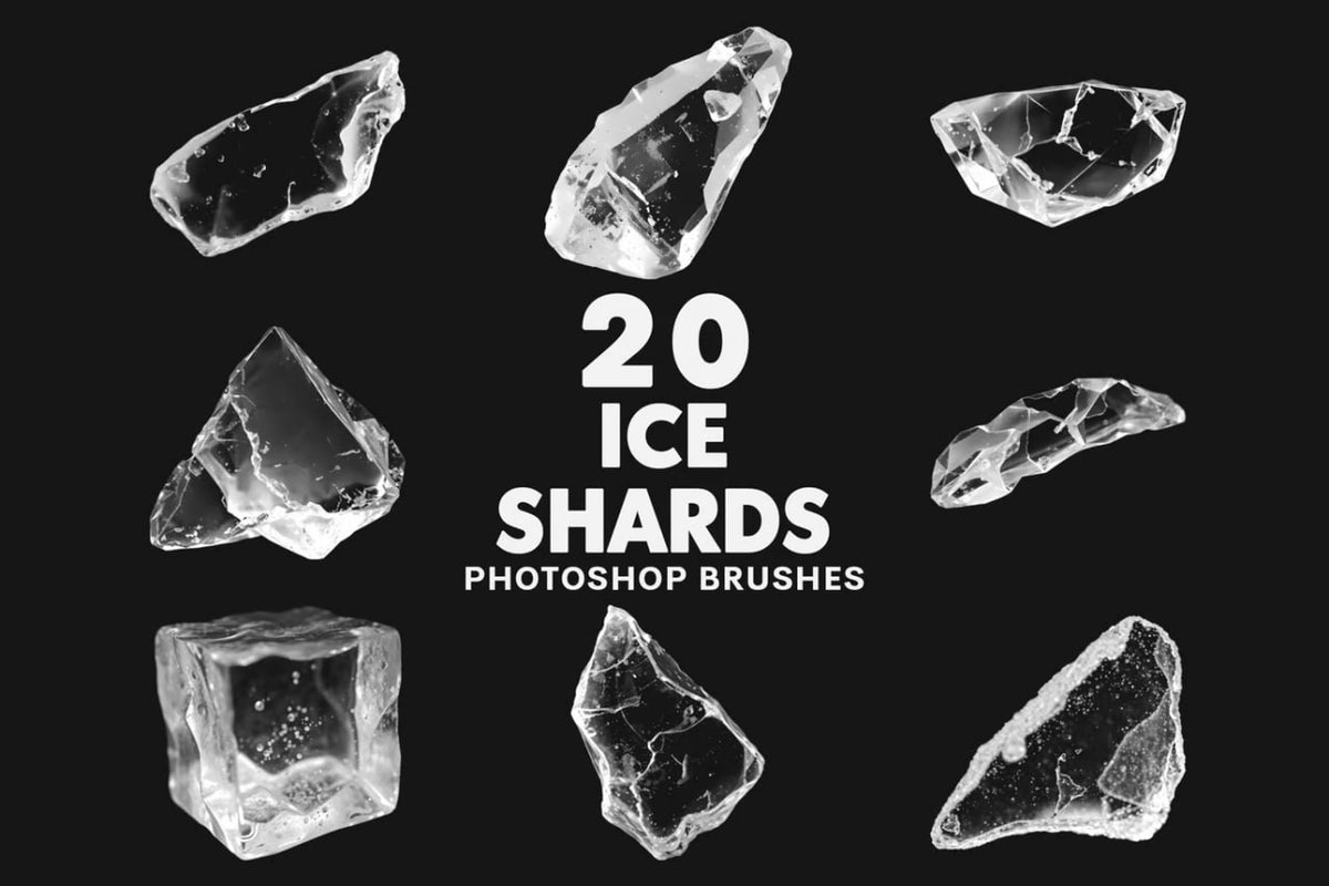 Aperçu principal de Ice Shards Brushes for Photoshop, ressource Mockups par HYTRAPE