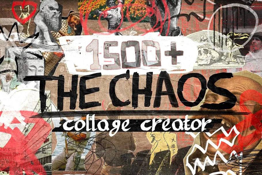 Aperçu principal de +1500 Mixed Media "The CHAOS" Collage, ressource Mockups par bbymedia