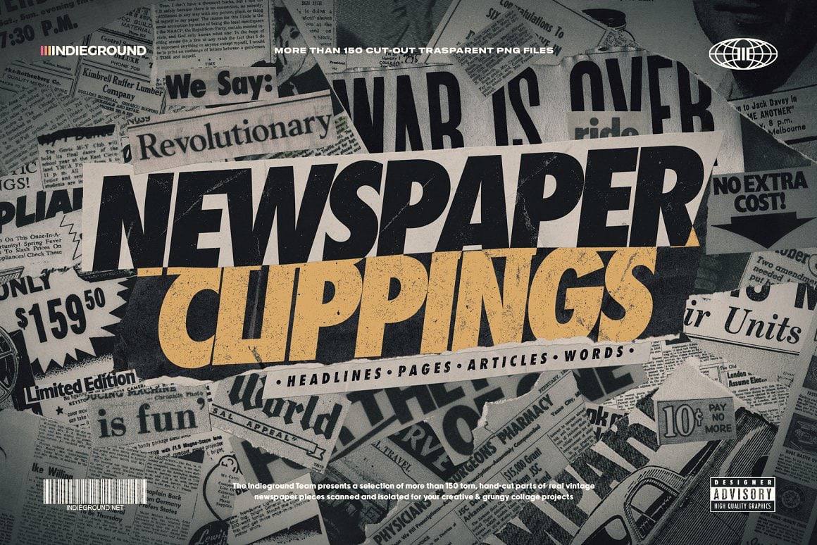 Aperçu principal de Newspaper Clippings, ressource Mockups par HYTRAPE