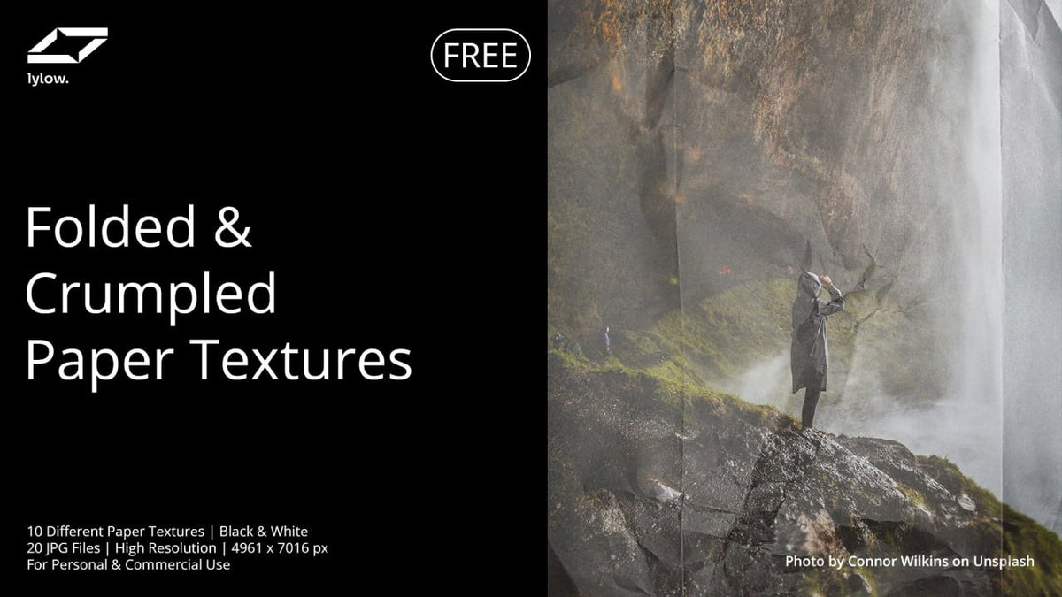 Aperçu principal de Folded & Crumpled Paper Textures, ressource Mockups par HYTRAPE