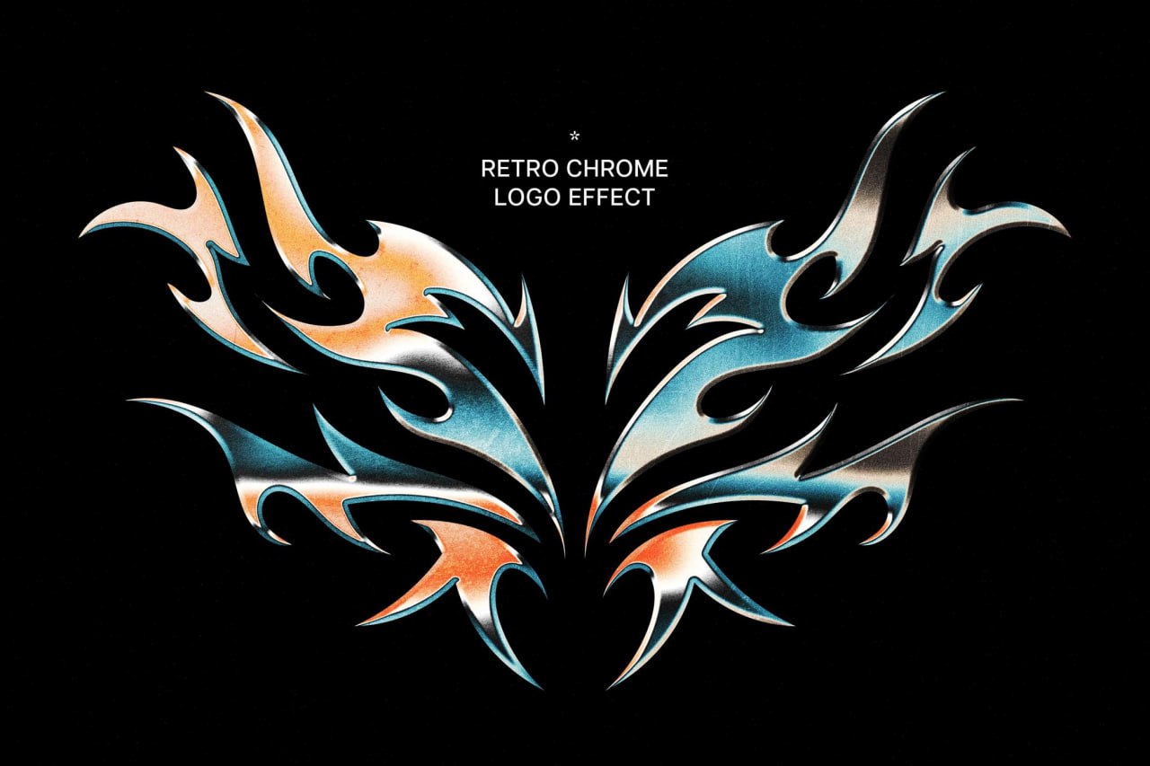 Retro Chrome Logo Effect