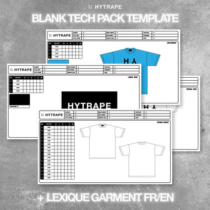 TECH PACK CLOTHING TEMPLATE (BLANK) HYTRAPE