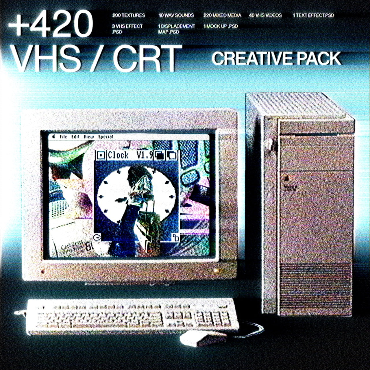 +420 VHS/CRT CREATIVE PACK (Textures, Effects, Sounds..) HYTRAPE
