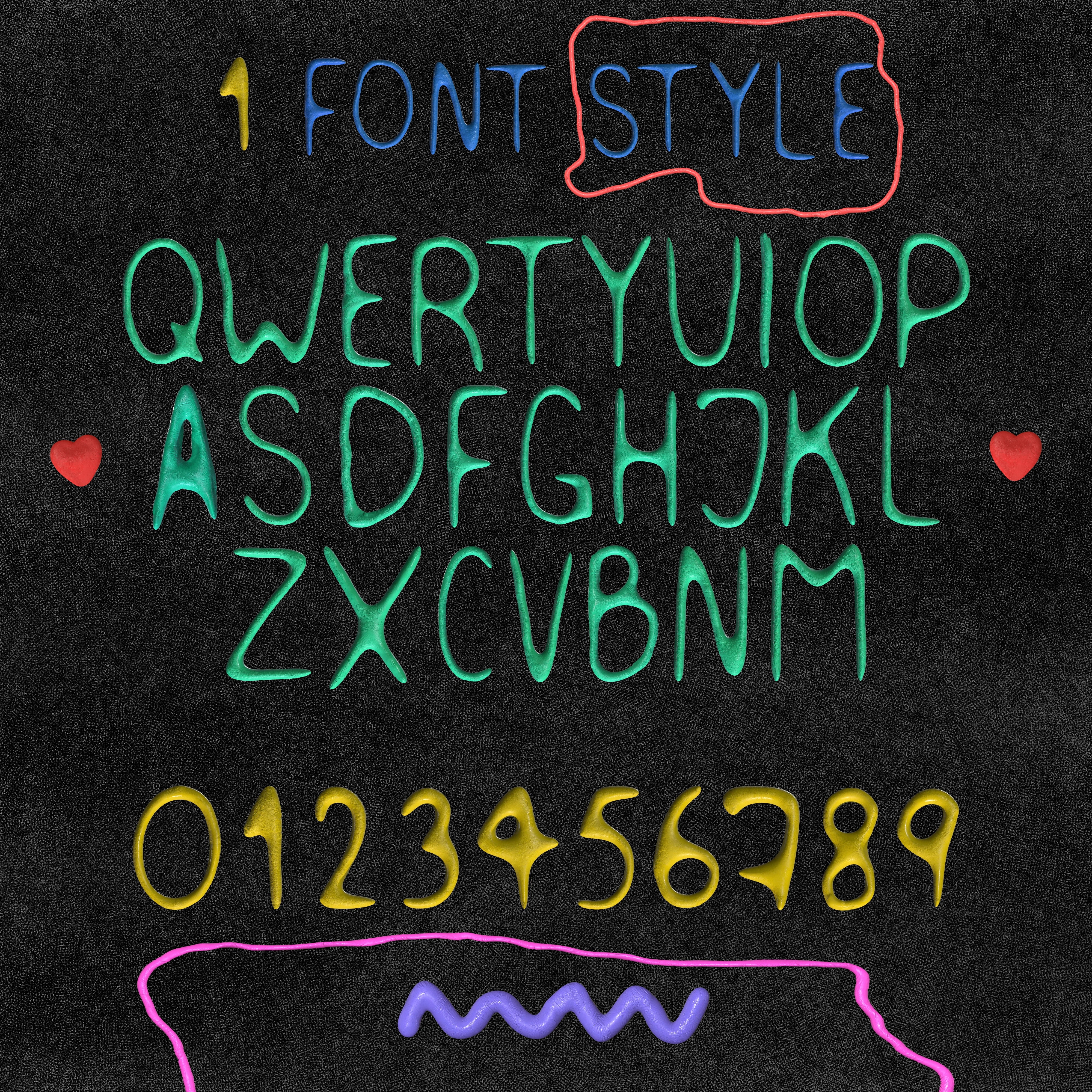 Plasticine FONTS + SHAPES