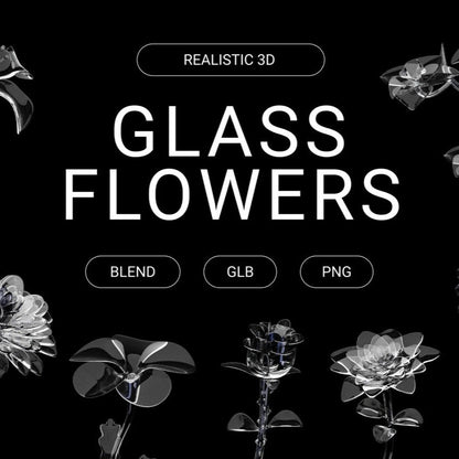 Illustration de fleurs en verre 3D