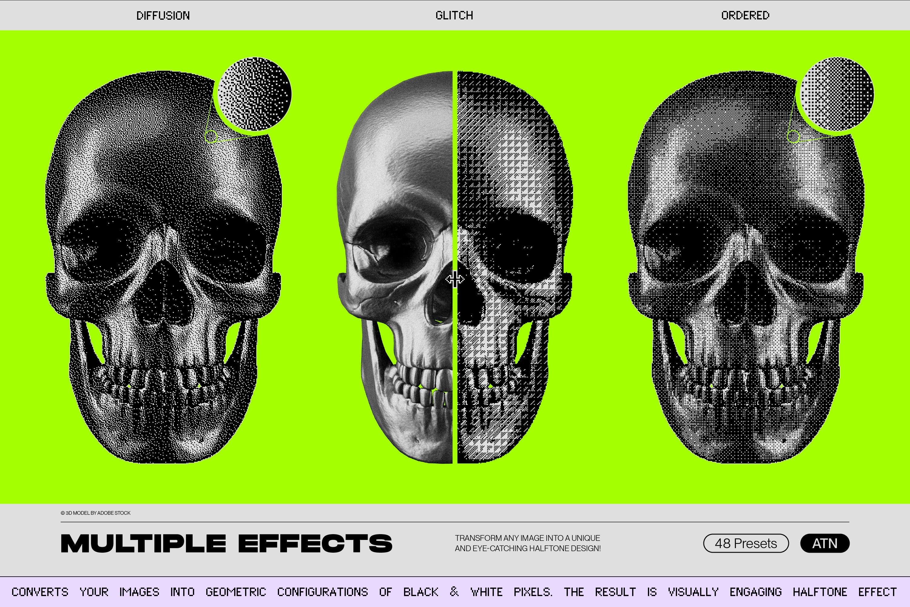 Bitmap Lab - One-Click Pixel Halftone Action