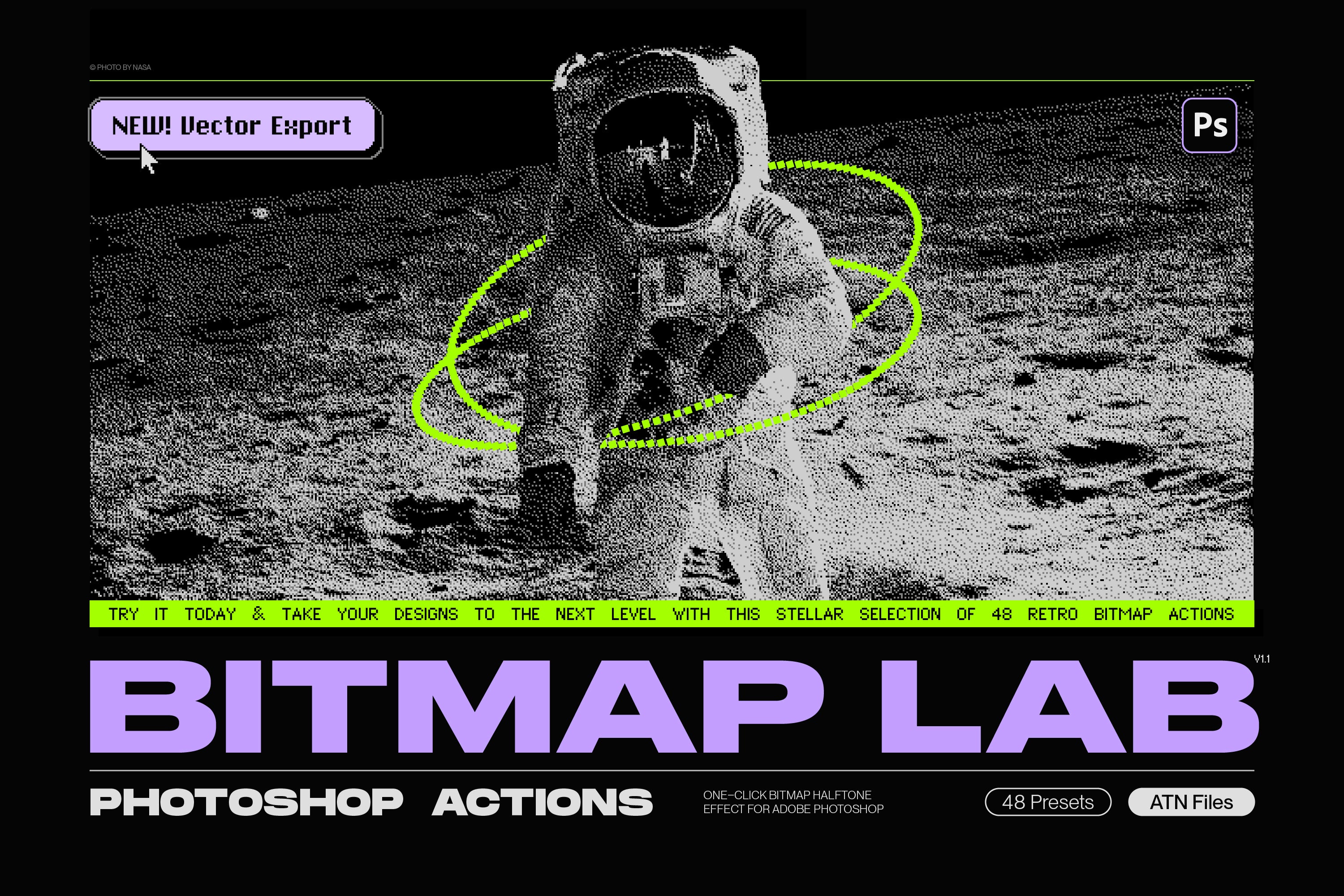 Laboratorio de mapas de bits: acción de semitonos de píxeles con un clic 