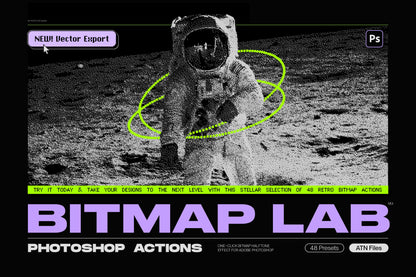 Bitmap Lab - One-Click Pixel Halftone Action