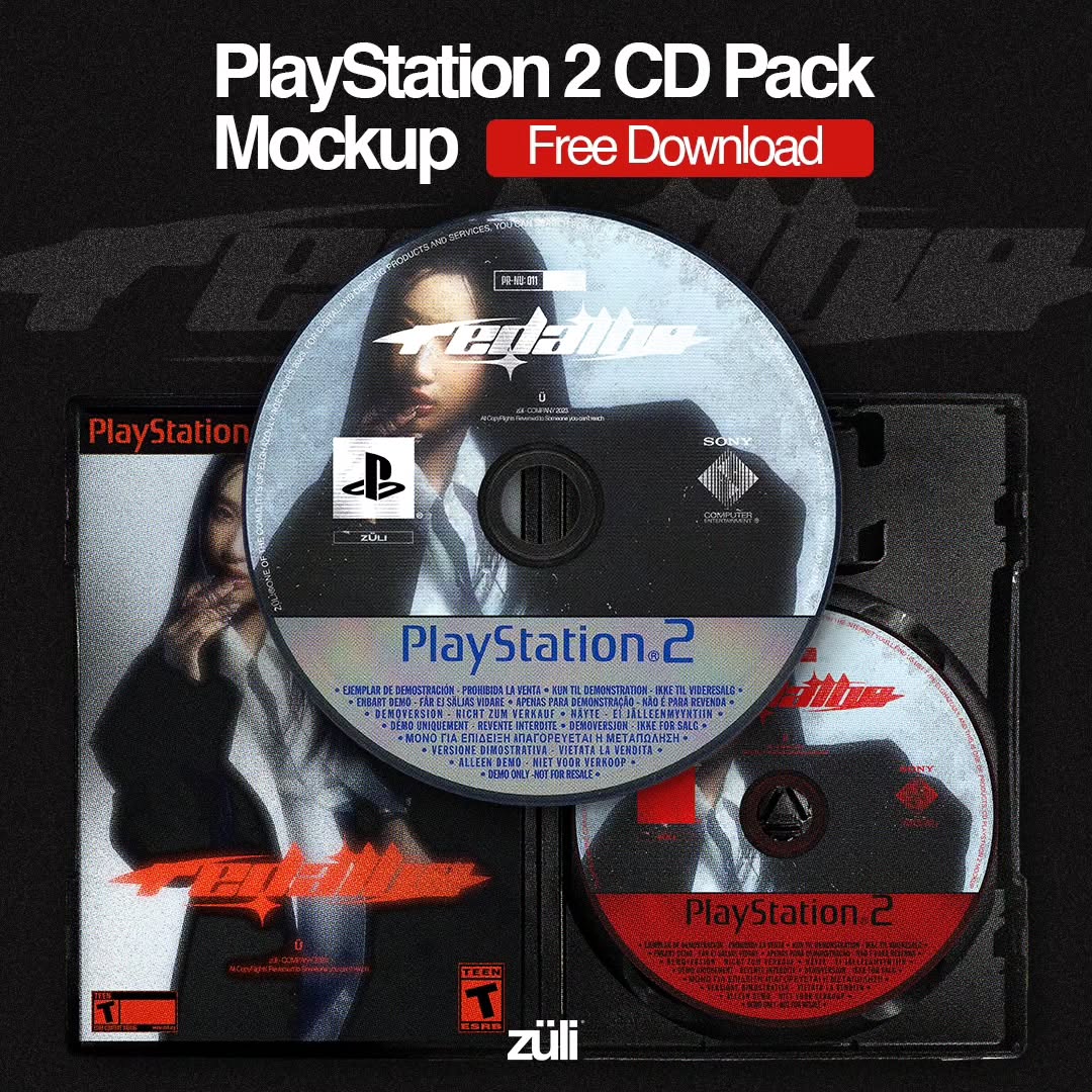 Aperçu principal de PlayStation 2 CD Pack Mockup [By Züli], ressource Mockups par Züli