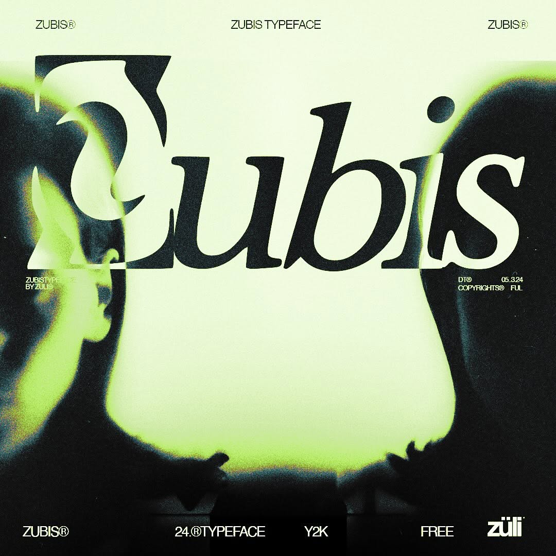 Aperçu principal de Zübis - Y2k Typeface [By Züli], ressource Fonts par Züli