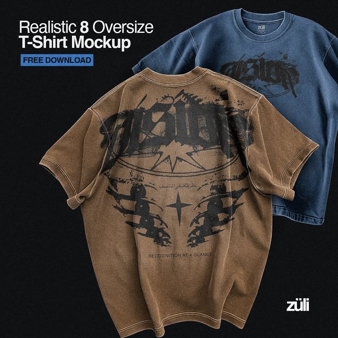 Aperçu principal de Realistic 8 Mockups Oversize T-Shirts [By Züli], ressource Mockups par Züli
