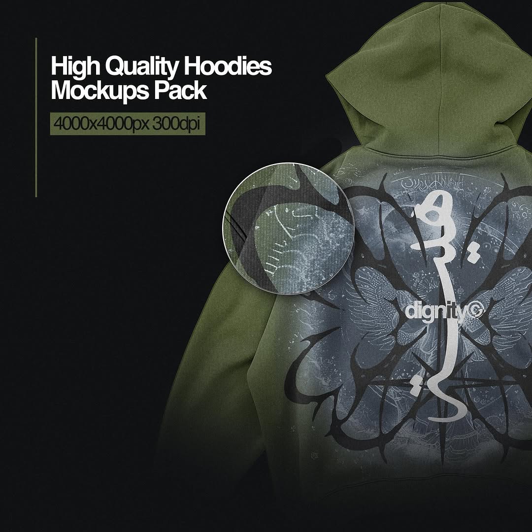 Realistic 10 Mockups Oversize Hoodies [By Züli]