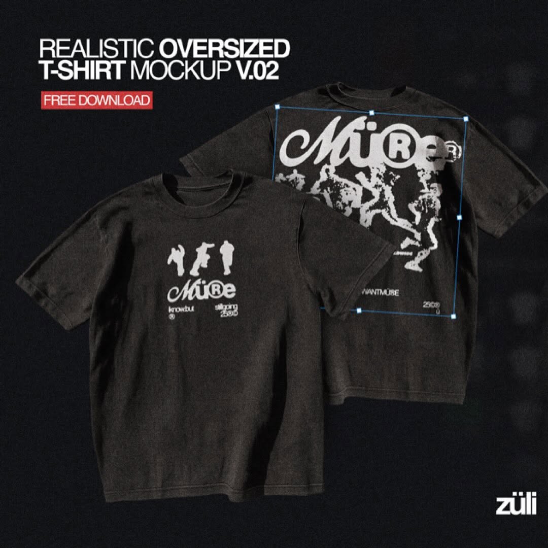 Aperçu principal de Realistic Oversized T-Shirt Mockups V.02 [By Züli], ressource Mockups par Züli