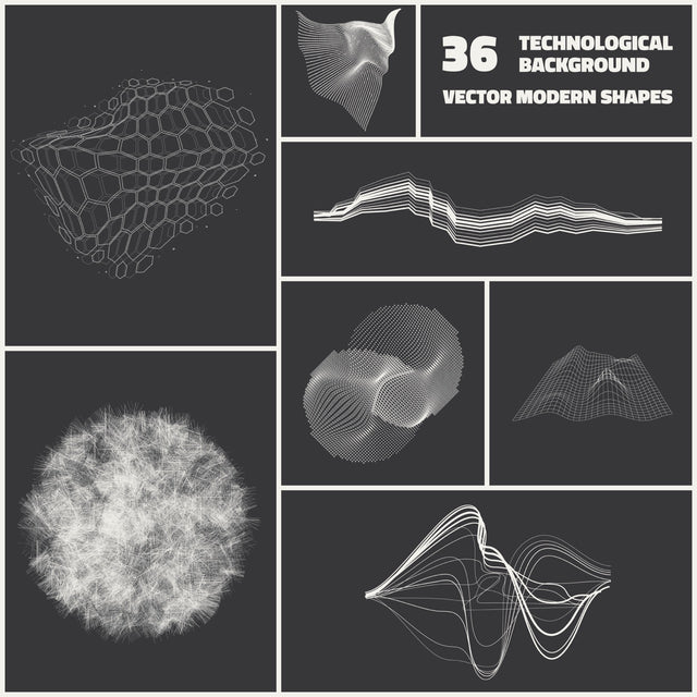 36 technological vector shapes par Vanzyst