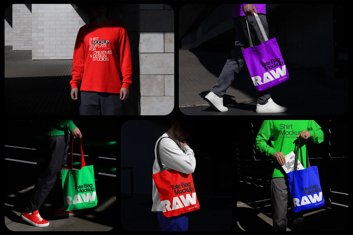 Aperçu principal de +6 Tote Bag and Shirt Mockups, ressource Mockups par Mockup Cloud