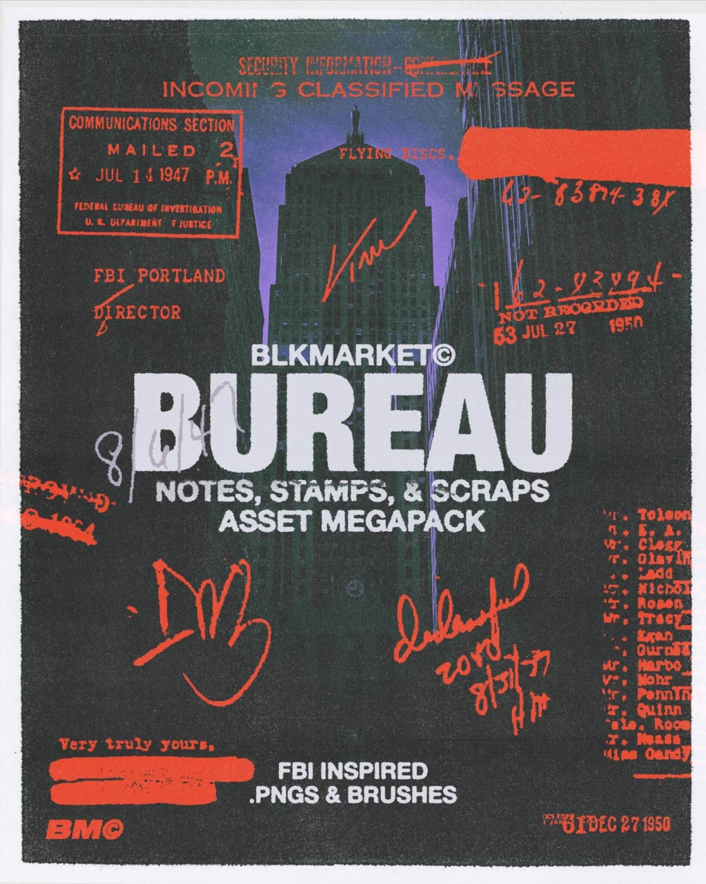 Aperçu principal de Bureau - NOTES, STAMPS, & SCRAPS ASSET MEGAPACK, ressource Mockups par BLKMARKET