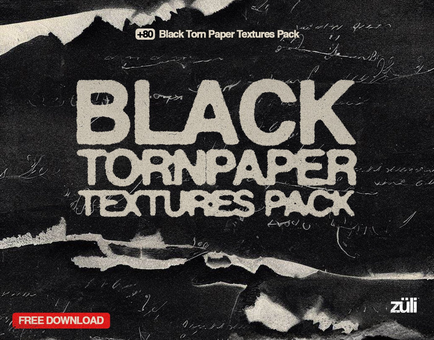Black Torn Paper Textures Free Pack