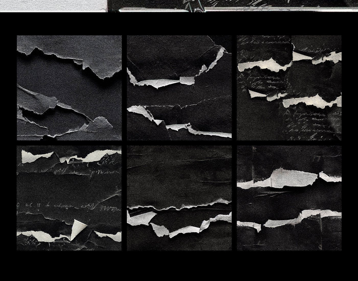 Black Torn Paper Textures Free Pack