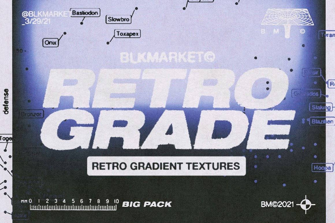 Aperçu principal de RETROGRADE: Retro Gradient Textures, ressource Mockups par HYTRAPE