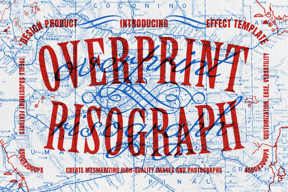 Aperçu principal de Risograph Vintage Overpint, ressource Mockups par HYTRAPE
