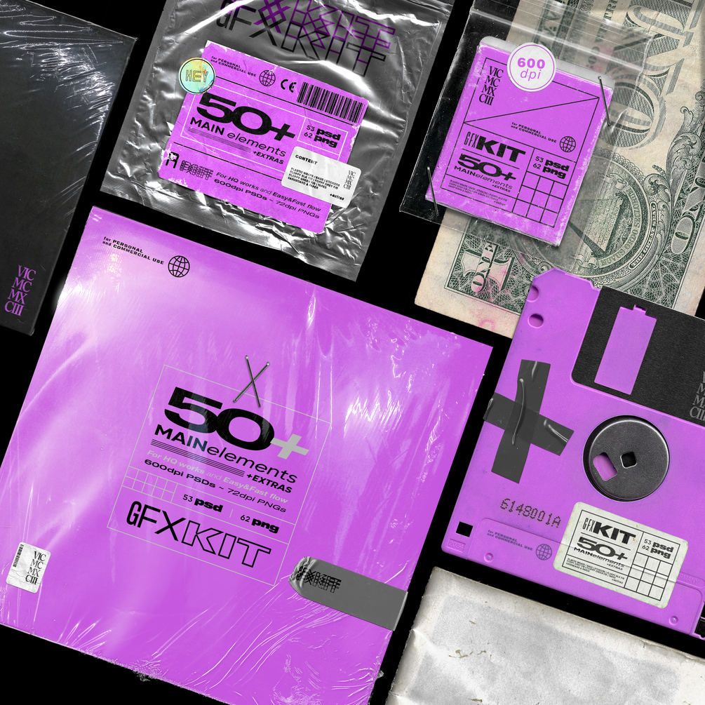 GFX KIT | 50+ ELEMENTS - psd+pngs