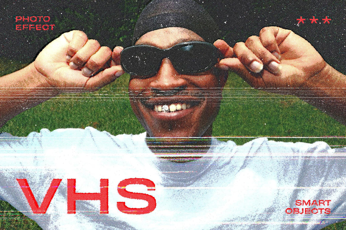 Aperçu principal de VHS Retro Photo Effect, ressource Mockups par Pixelbuddha